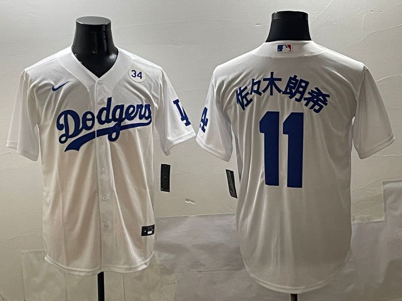 Men Los Angeles Dodgers 11 R.Sasaki White Game Nike 2025 MLB Jersey style 4256